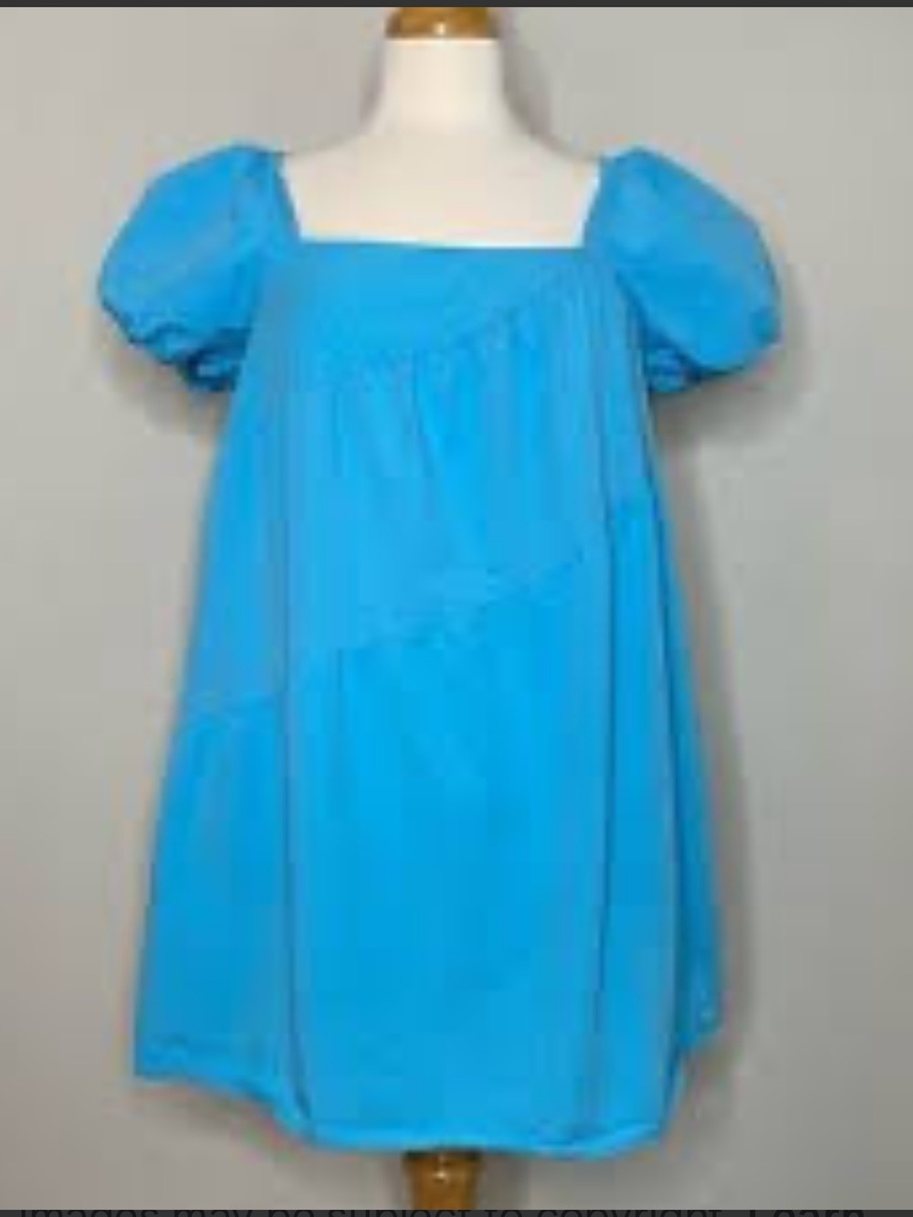 Zara Sky Blue Square Neck Puff Sleeve Mini Dress